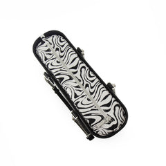 Original BLACK with patterned canvas inner and black and silver chain handles