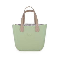 Original PASTEL GREEN with patterned inner and tan handles