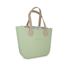 Original PASTEL GREEN with patterned inner and tan handles