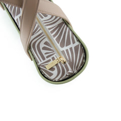 Original PASTEL GREEN with patterned inner and tan handles