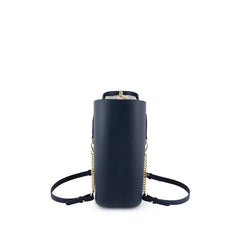 Original NAVY with patterned print inner and silver chain handles