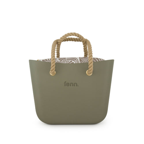 Original GREEN with patterned print inner and rope handles