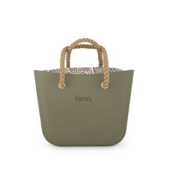 Original GREEN with patterned print inner and rope handles
