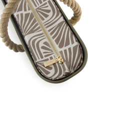 Original GREEN with patterned print inner and rope handles