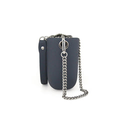 Classic DENIM BLUE with black canvas inner and denim blue & silver chain strap