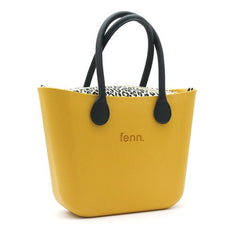 Original MUSTARD YELLOW with leopard print canvas inner and black handles