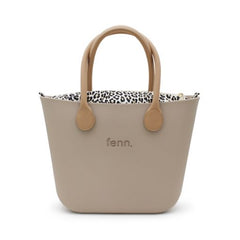 Original STONE with leopard print inner and tan handles